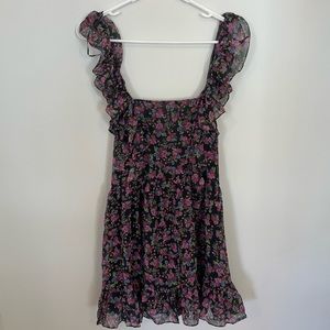 ZARA MINI DRESS - black & pink floral